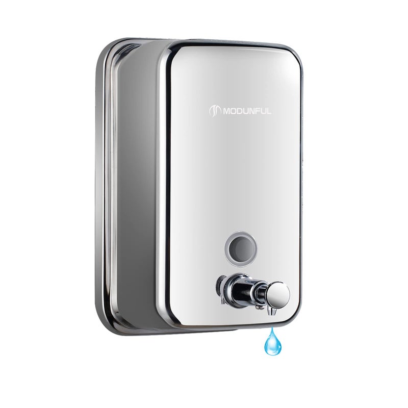 modunful Stainless Steel Soap Dispenser 800ML Wall Mounted Hand Sanitizer Unit for Commercial and Household Use