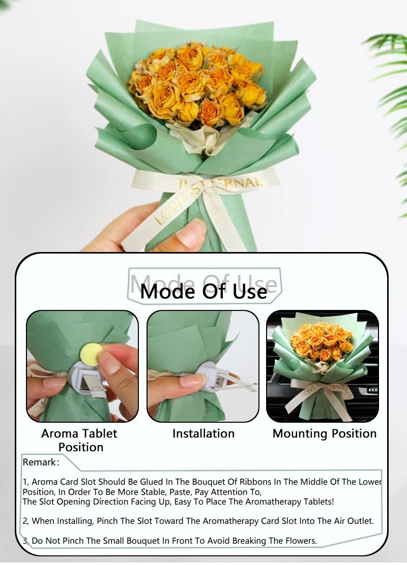 Bluejw Handmade Mini Bouquet Car Air Freshener - Dried Flower Vent Clip Perfume - Natural Dried Plants Fragrance Diffuser for Auto - Image 5