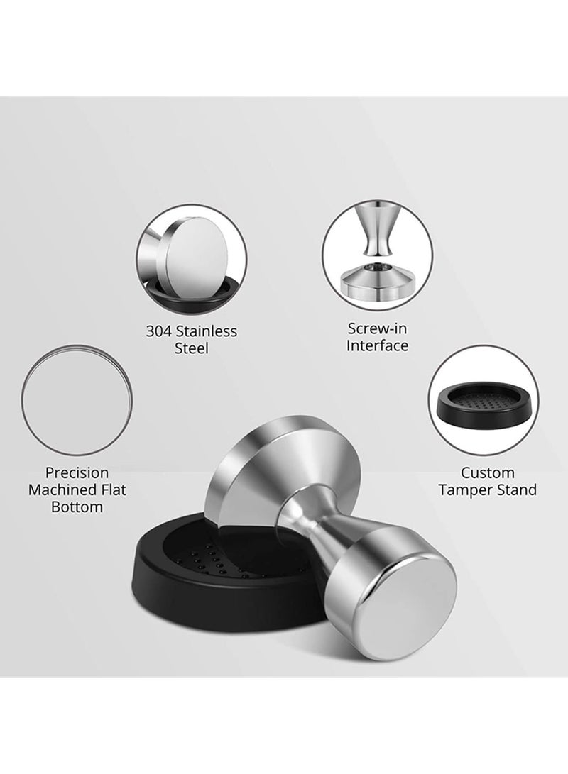 تامبر القهوة 51 ملم – مكبس إسبرسو مزود بقاعدة من السيليكون عالي الجودة - Image 4