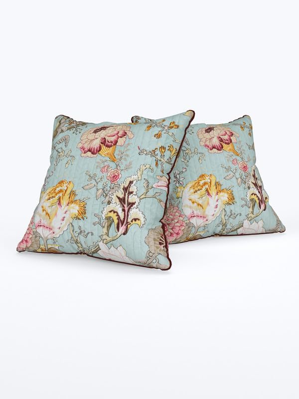 EasyGoods India Premium Cotton Cushion Covers 16x16 Inch | Soft Durable Fabric | Elegant Printed Covers for Sofa & Living Room | Hidden Zipper | Set of 3 - Image 4