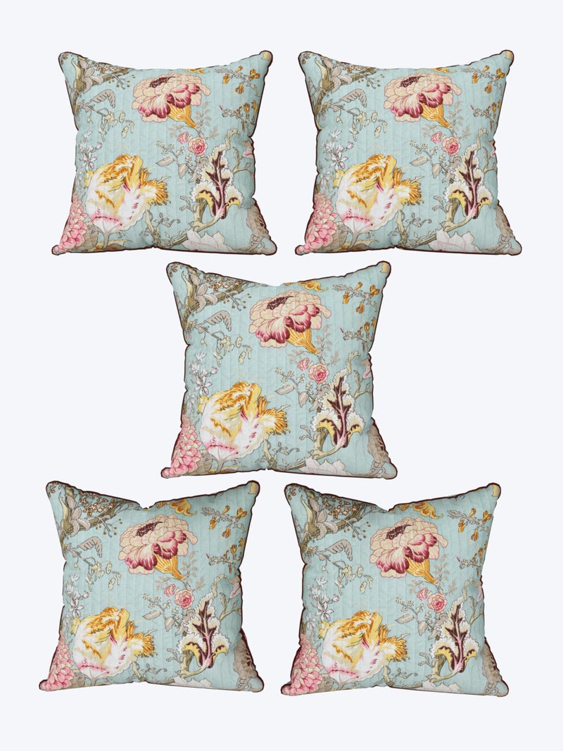 EasyGoods India Premium Cotton Cushion Covers 16x16 Inch | Soft Durable Fabric | Elegant Printed Covers for Sofa & Living Room | Hidden Zipper | Set of 3 - Image 5