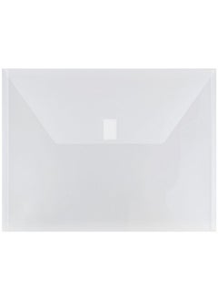 JAM Paper Plastic Envelopes With Hook & Loop Closure - Letter Booklet - 9 3/4 X 13 - Clear - 12/Pack  - Image 1