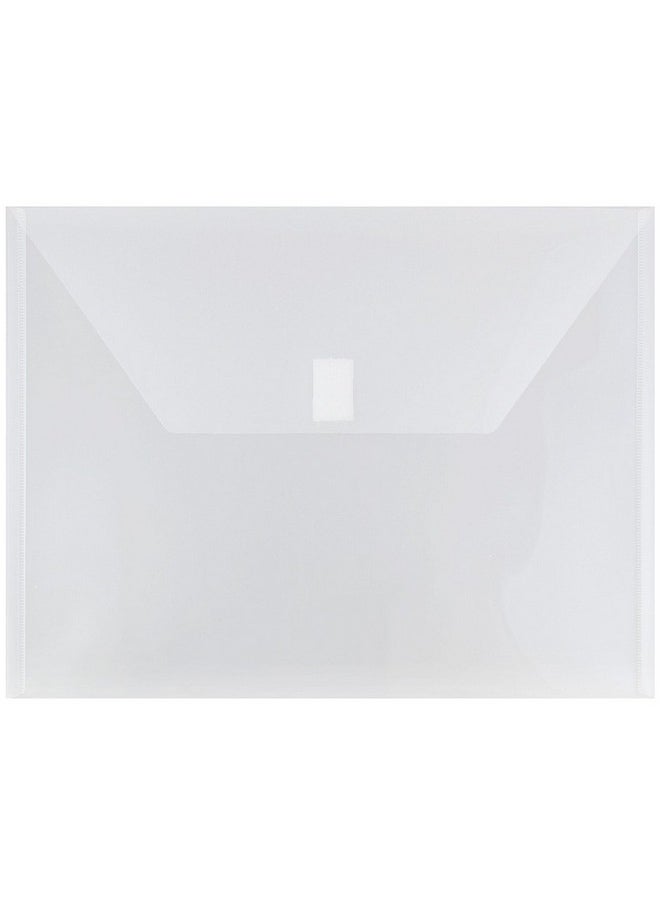 JAM Paper - Plastic Envelopes With Hook & Loop Closure - Letter Booklet - 9 3/4 X 13 - Clear - 12/Pack - Image 1