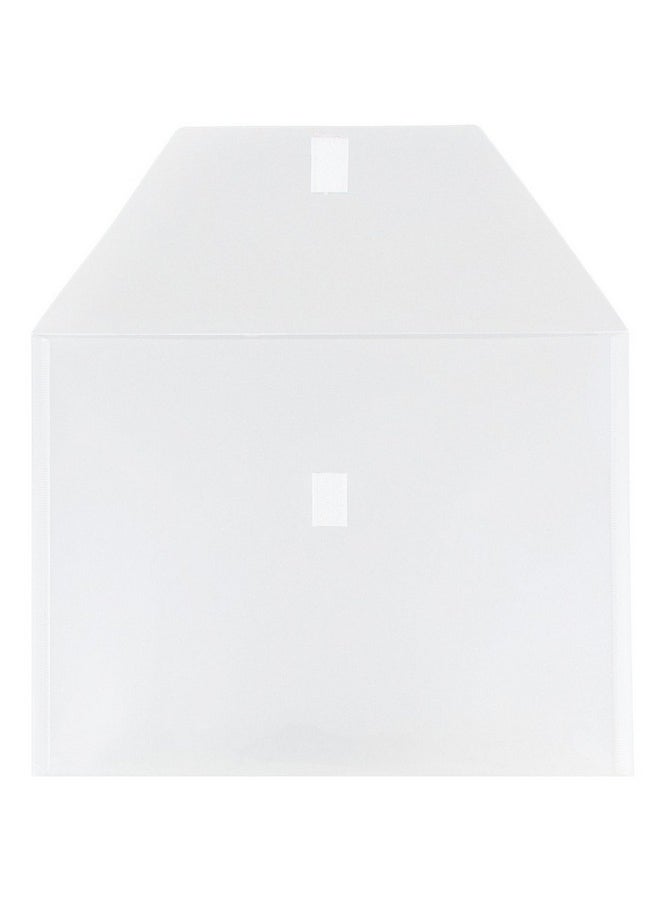 JAM Paper - Plastic Envelopes With Hook & Loop Closure - Letter Booklet - 9 3/4 X 13 - Clear - 12/Pack - Image 1