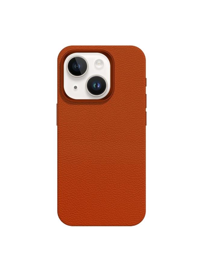 اس-توب جراب لهاتف iPhone 14 مصنوع من الجلد الملمس مع جراب مغناطيسي MagSafe للهاتف - Image 1