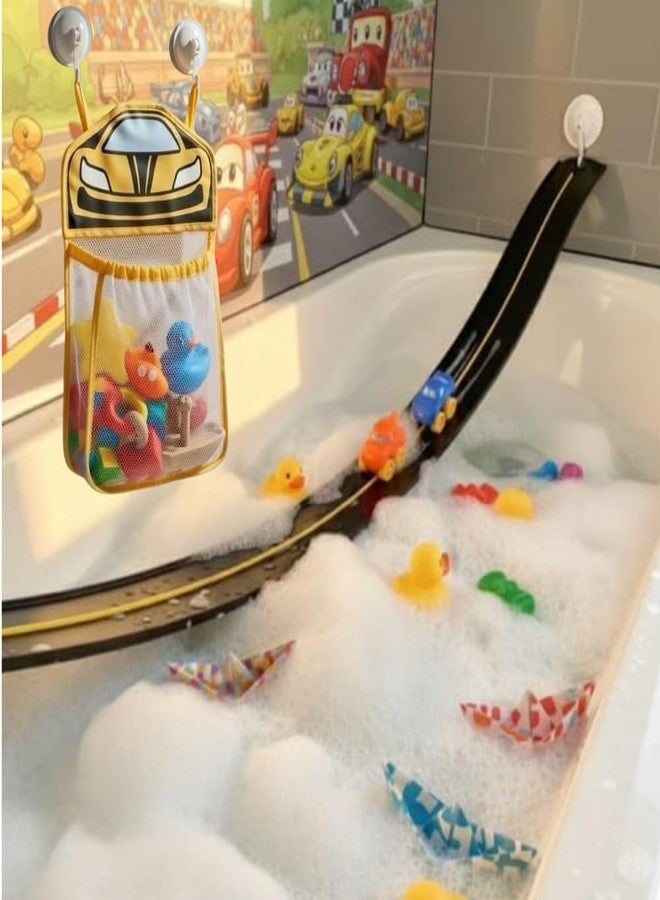 FLXTRACK Race Car Bath Toy Organizer, Mesh Storage Bag for Kids - Image 4