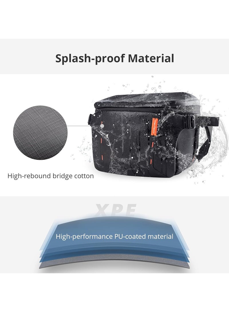بجي تك Pgytech OneMo حقيبة كاميرا حبال 7L مقاوم للماء Crossbody الكتف DSLR حقيبة كاميرا حقيبة للمصورين السفر رمادي كامو - Image 4