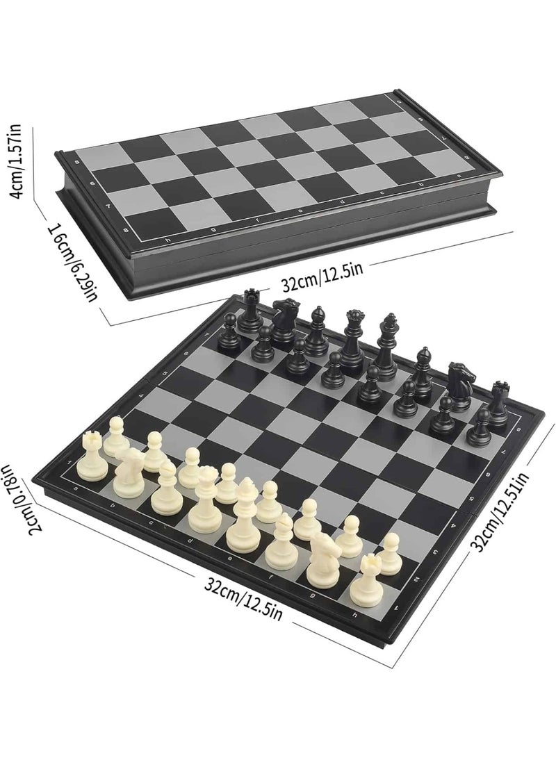 ميتوي 3 في 1 المحمولة للطي مجلس لعبة المغناطيسي السفر الشطرنج لعبة الداما لعبة الطاولة مجموعة للأطفال والكبار - Image 3