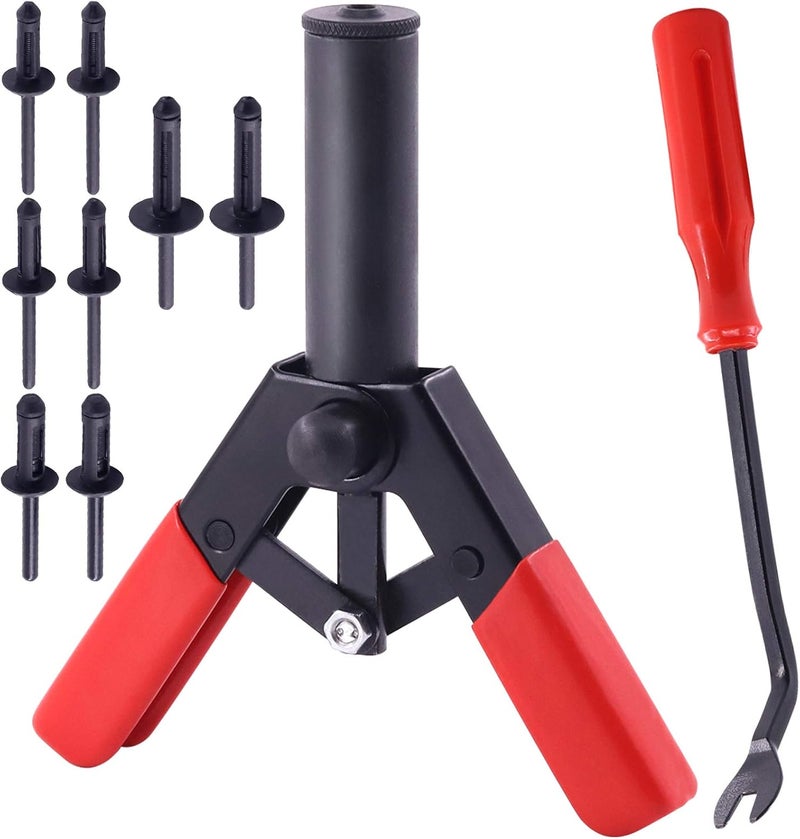 Mardatt 42Pcs Plastic Rivet Gun Set with 40Pcs 4Sizes Nylon Blind Rivets and 1Pcs Fastener Removal Tool, Hand Riveter Suitable for Automotive and More - Image 1