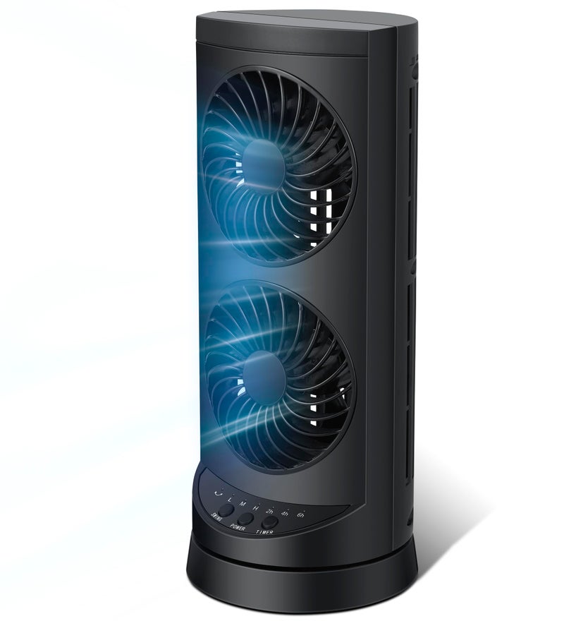 Personal Tower Cooling Fans that Blow Cold Air Standing Small Desk Fan with 3 Speeds Timer 60 110 Oscillating Table Fan Quiet and Safe Electric Floor Fan for Bedroom Bedside Home Office