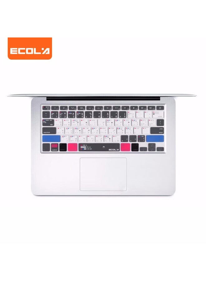 Ecola Apple Macbook Air 13.3-Inch Old Model Laptop Keyboard Cover Silicone Protective Film (A1466/A1369) Shortcut Key Ps Version Ea010Stw - Image 1