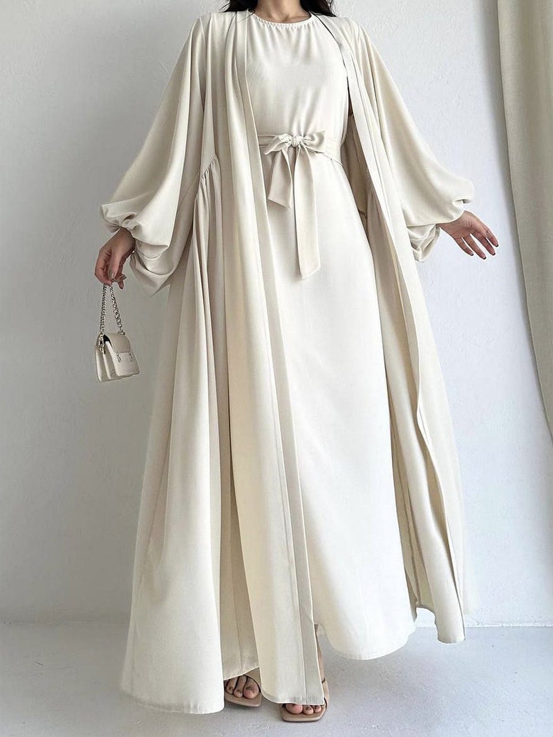 MSL39 Elegant Abaya Set — Open Front Design — Ramadan Collection - Image 1