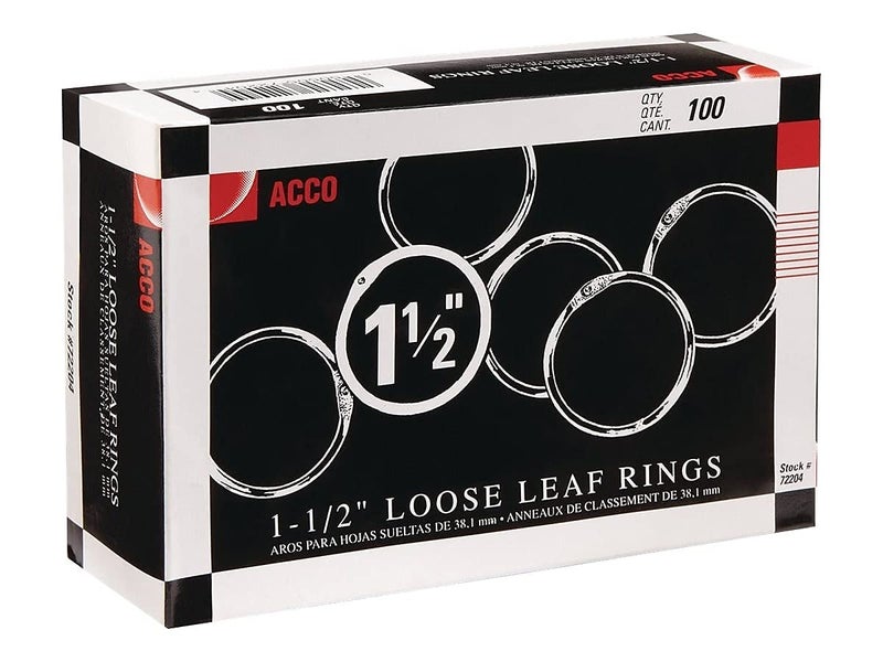 ACCO Brands أقراص ربط أوراق ACCO، 1-1/2"، فضي، 100 قرص/علبة (72204) - Image 4
