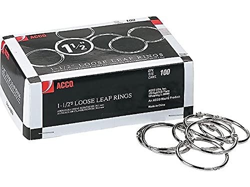 ACCO Brands أقراص ربط أوراق ACCO، 1-1/2"، فضي، 100 قرص/علبة (72204) - Image 3