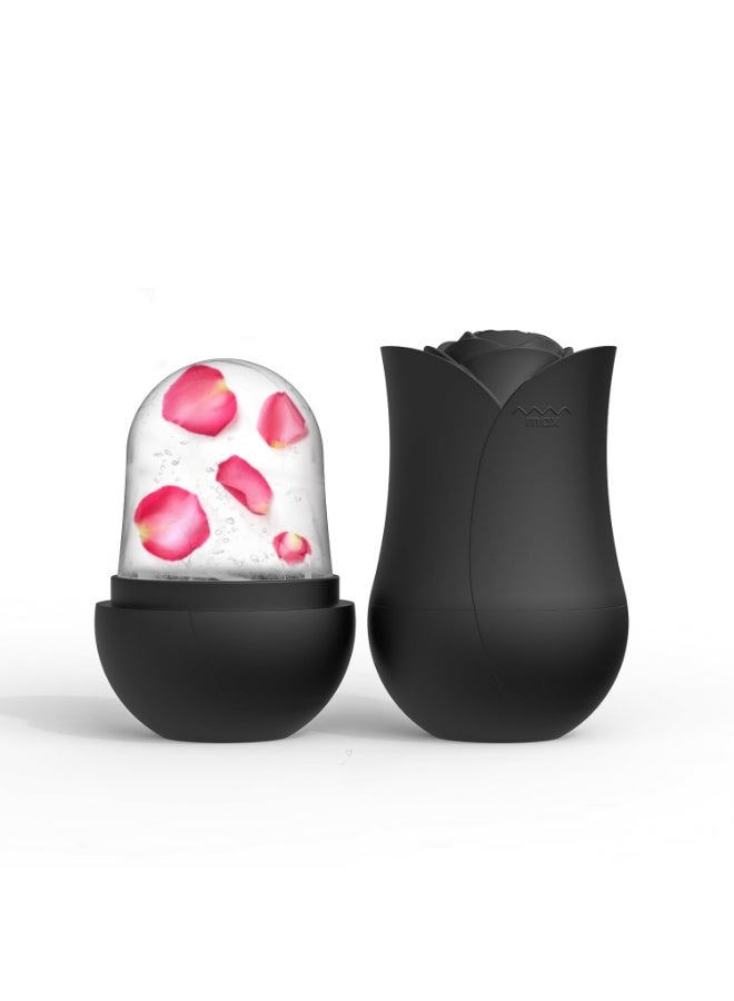 NNEWVANTE Ice Roller For Face,Beauty Facial Massage Ice Roller,Glow Cube Ice Roller for Face,Skin Care Tools for Eye Wrinkles, Acne Puffiness Relief (BLACK02) - Image 1