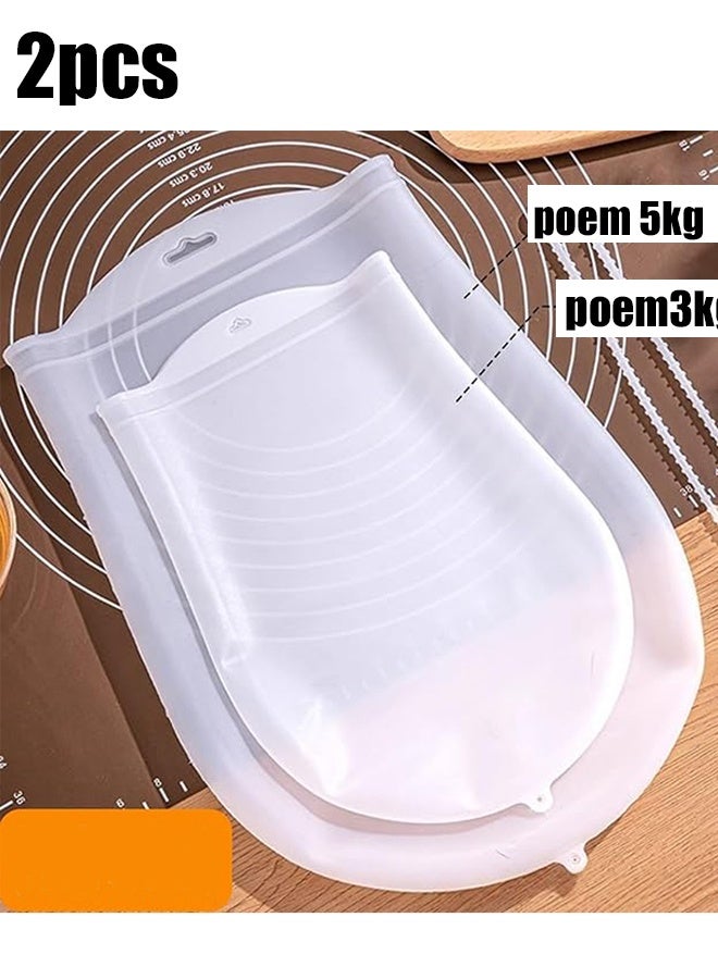 KANGLI 2 Pcs Silicone Dough Kneading Bag,  Large Flour Mixing Bag , Reusable Non-Stick Kneading Bag for Bread Pastry Pizza, Multifunctional Dough Bag for Restaurant Kitchen and Home Baking, 10×14 inch， 8×12inch - Image 1