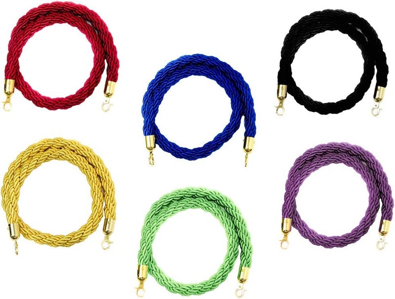 klarakoBarrier Rope Crowd Control Stanchion Queue Rope with Hooks, 5ft/7ft/10ft, 6 Colors Available klarakoRed, 1.5m - Image 4