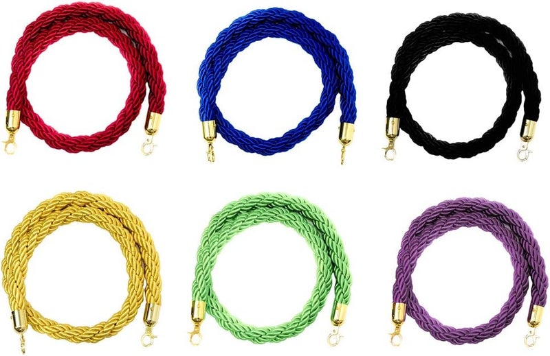klarakoBarrier Rope Crowd Control Stanchion Queue Rope with Hooks, 5ft/7ft/10ft, 6 Colors Available klarakoRed, 1.5m - Image 5