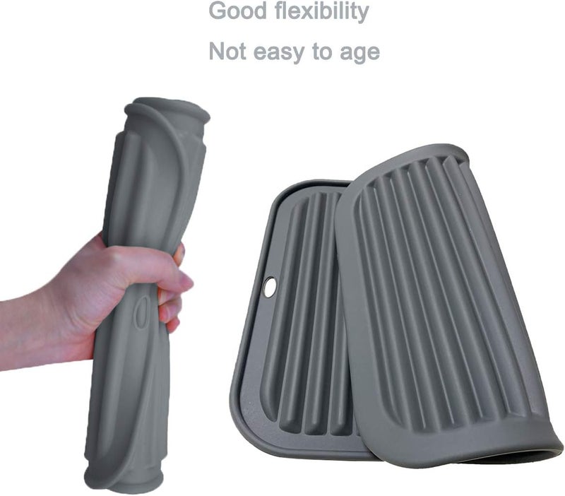 LogHog Large Silicone Trivet Mats 2 Pack Heat Resistant Pot Holder 9x12 NonSlip Flexible Durable Pot Coaster for Kitchen Table Dining Table Hot Pans Microwave Wavy Gray - Image 2