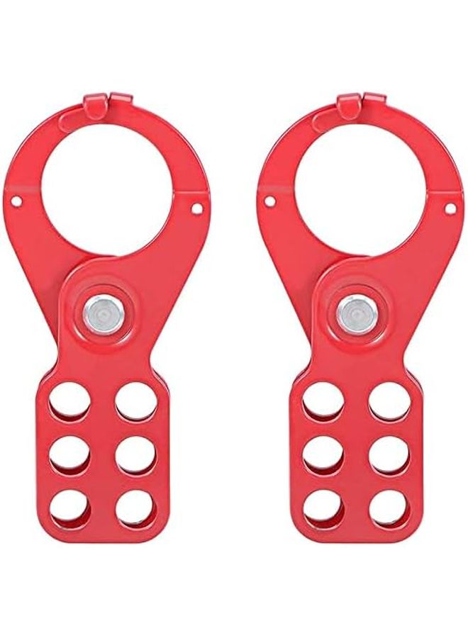 Lockout Hasp Iron 1 5 Inch Inside Jaw Diameter 6 Holes 2 Pieces Set - Image 2
