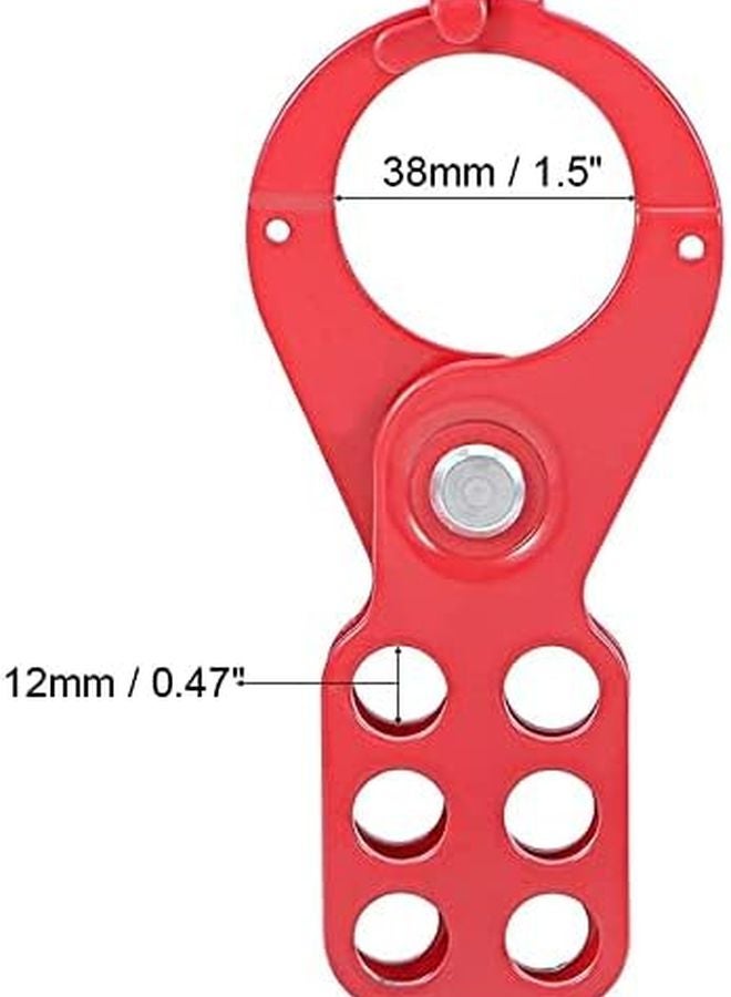 Lockout Hasp Iron 1 5 Inch Inside Jaw Diameter 6 Holes 2 Pieces Set - Image 3