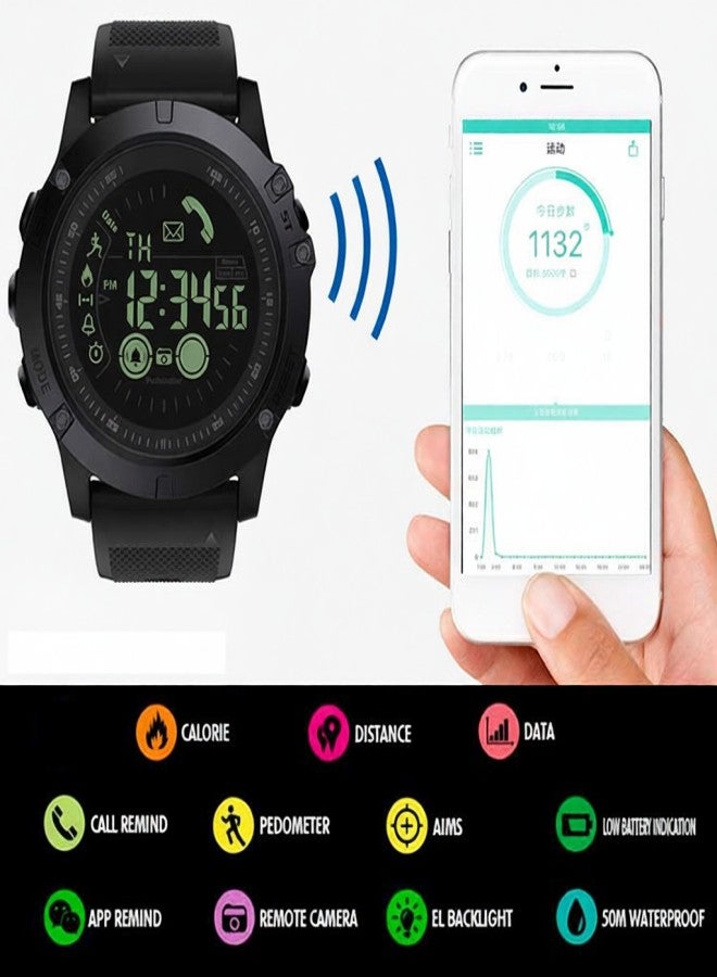 Spovan Outdoor Digital Smart Sport Watch for Men with Pedometer Wrist Watch for iOS and Android 50M Waterproof - Image 3