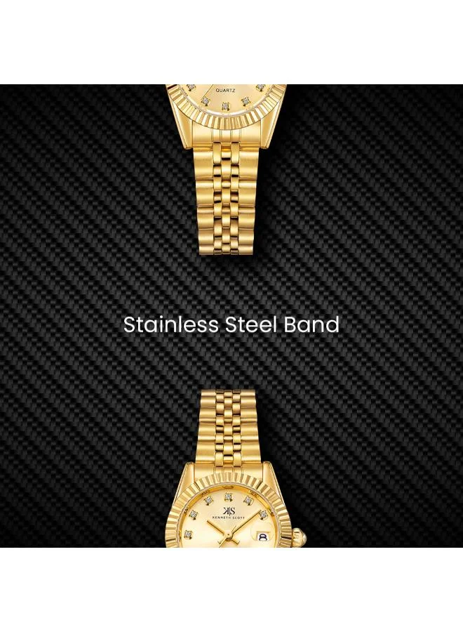 كينيث سكوت Women's Champagne Dial Analog Watch - K22536-GBGC