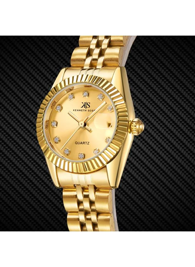 كينيث سكوت Women's Champagne Dial Analog Watch - K22536-GBGC