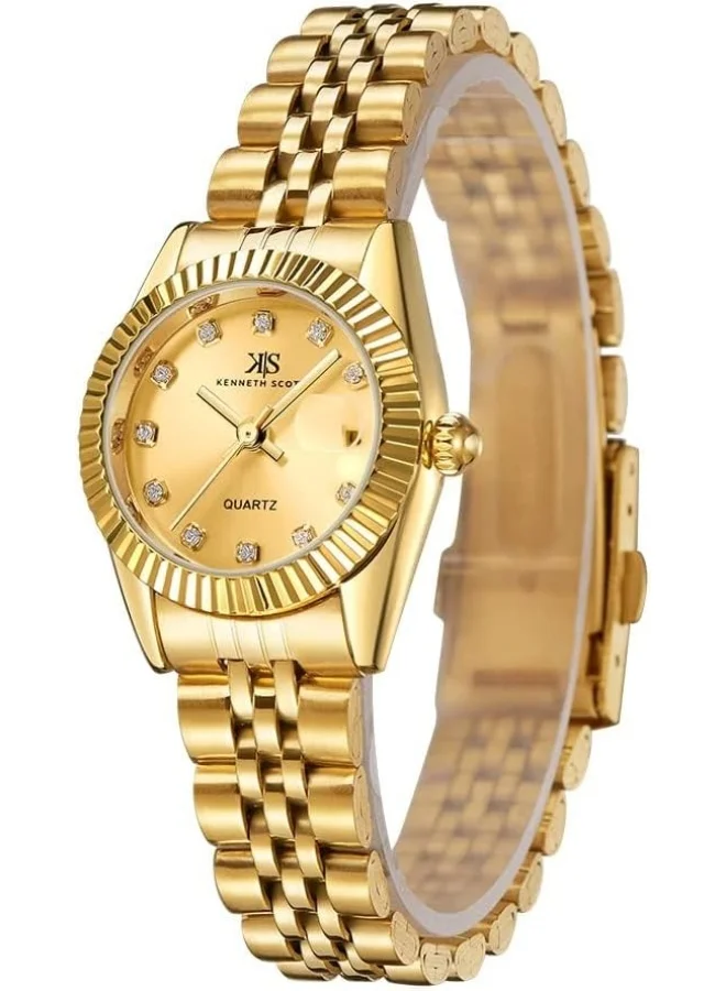 كينيث سكوت Women's Champagne Dial Analog Watch - K22536-GBGC