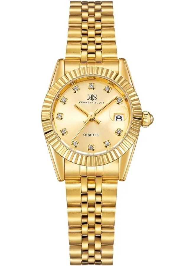 كينيث سكوت Women's Champagne Dial Analog Watch - K22536-GBGC