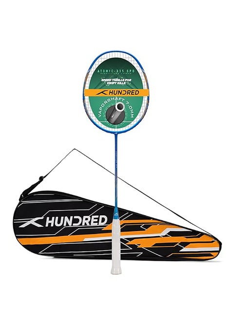 ATOMIC-X 35 SPD Carbon Fibre Strung Badminton Racket with Full Racket Cover | For Intermediate Players | 80grams | Maximum String Tension - 35lbs