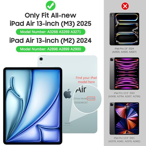 MoKo for iPad Air 13 inch Case M3 2025/M2 2024, iPad Air 13 inch Case with Soft Translucent Frosted TPU Back Shell, Slim Smart Folio Protective Cover, Auto Wake/Sleep,Support Touch ID,Fragrant Flowers - Image 2