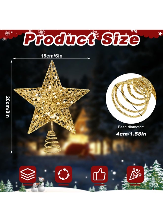 تشيلور غطاء نجمة شجرة عيد الميلاد، زينة لامعة لشجرة عيد الميلاد، زينة حفلات على شكل نجمة، عرض 15 سم/6 بوصات، ارتفاع 20 سم/8 بوصات. - Image 2