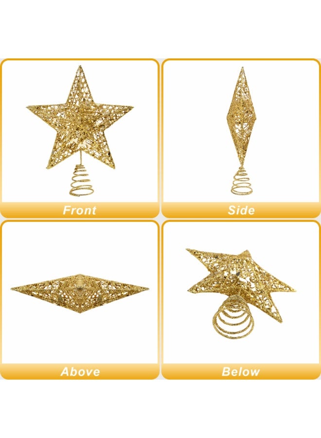 تشيلور غطاء نجمة شجرة عيد الميلاد، زينة لامعة لشجرة عيد الميلاد، زينة حفلات على شكل نجمة، عرض 15 سم/6 بوصات، ارتفاع 20 سم/8 بوصات. - Image 4