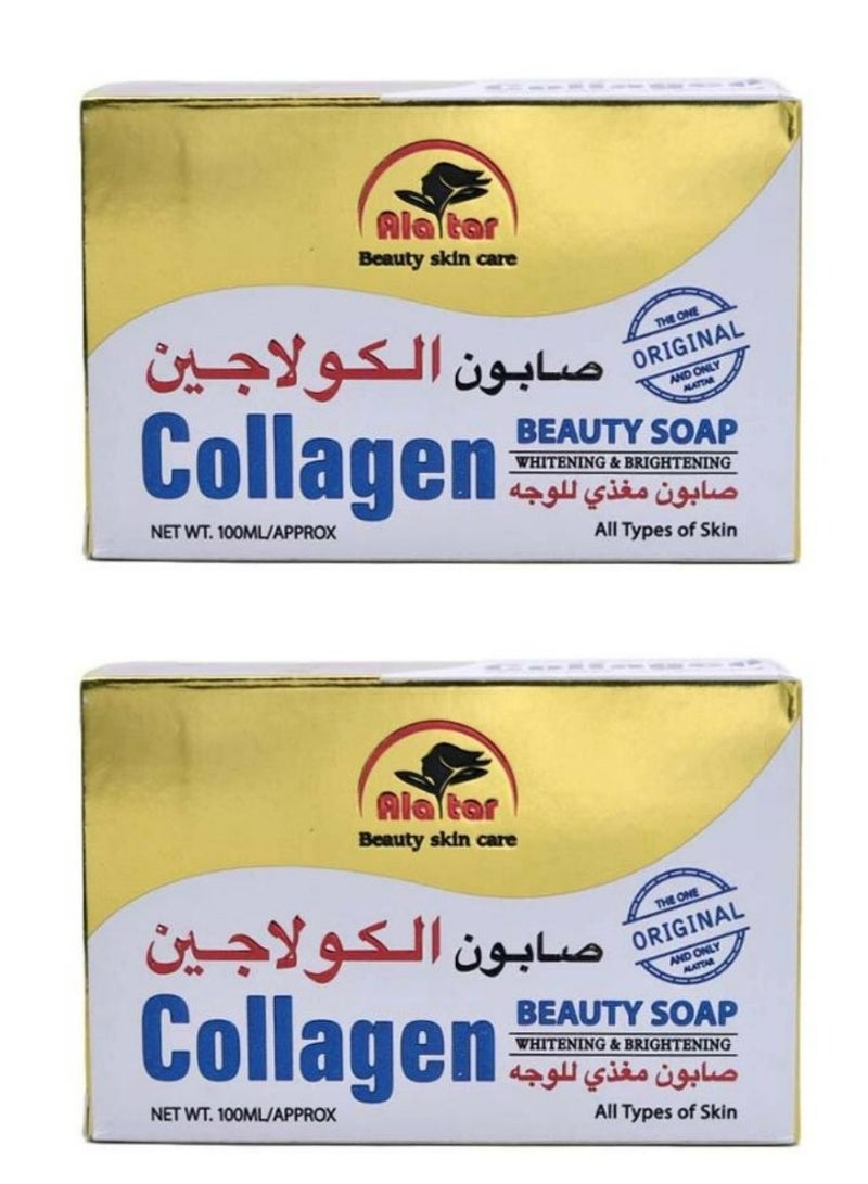alattar Collagen Whitening And Brightening Soap 100 g 2 Pcs - Image 1