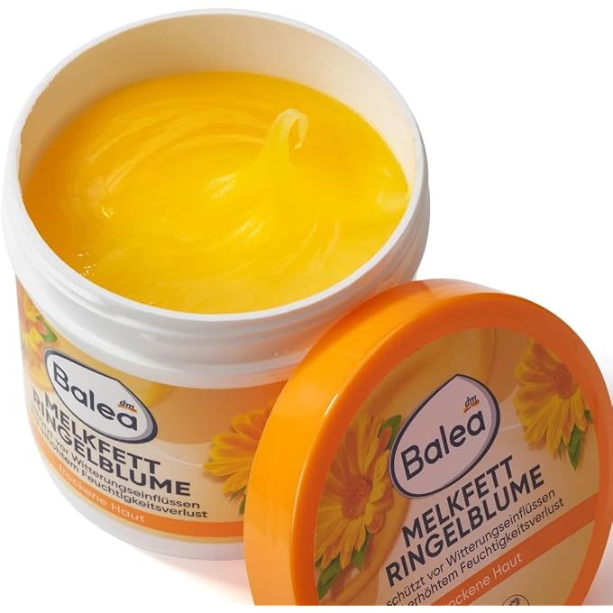 balea Melkfett Calendula Gel-Cream - Protects Skin Against Environmental Damage/Stress from Cold, Wind, Rain etc - 250ml (Not Tested on Animals) - Image 3