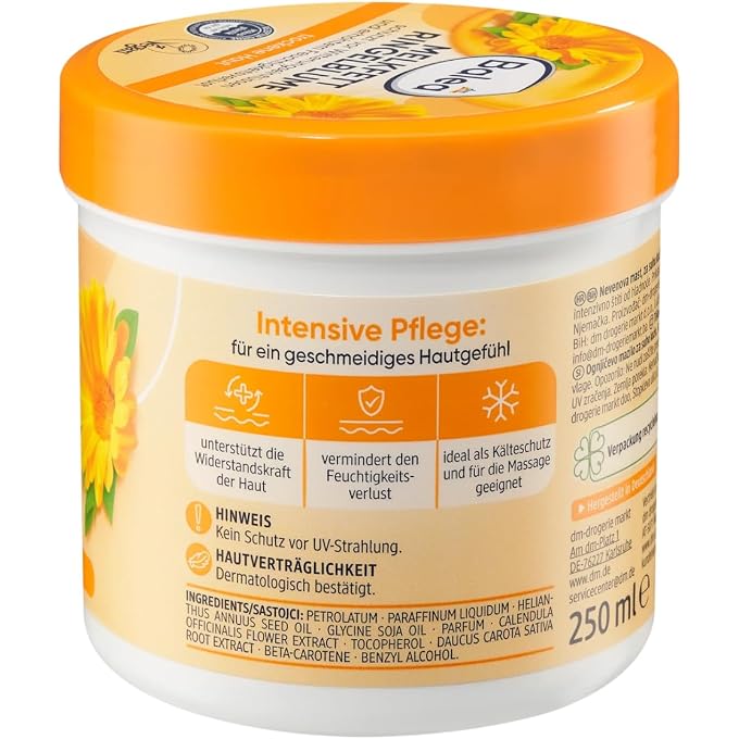 balea Melkfett Calendula Gel-Cream - Protects Skin Against Environmental Damage/Stress from Cold, Wind, Rain etc - 250ml (Not Tested on Animals) - Image 2