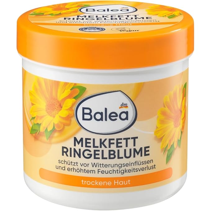 balea Melkfett Calendula Gel-Cream - Protects Skin Against Environmental Damage/Stress from Cold, Wind, Rain etc - 250ml (Not Tested on Animals) - Image 1
