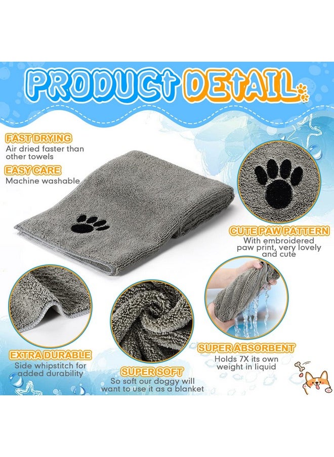 Chumia - 4 Pack Dog Towels For Drying Pet Grooming Towel Absorbent Dogs Soft Microfiber Dog Drying Towel Quick Drying Large Medium Small Puppy Bath Towel For Dogs, Cats Pets(16 X 31 Inch,Gray) - Image 1