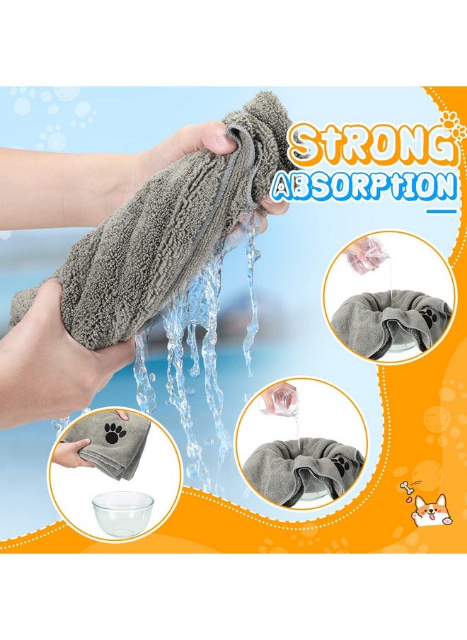Chumia - 4 Pack Dog Towels For Drying Pet Grooming Towel Absorbent Dogs Soft Microfiber Dog Drying Towel Quick Drying Large Medium Small Puppy Bath Towel For Dogs, Cats Pets(16 X 31 Inch,Gray) - Image 1