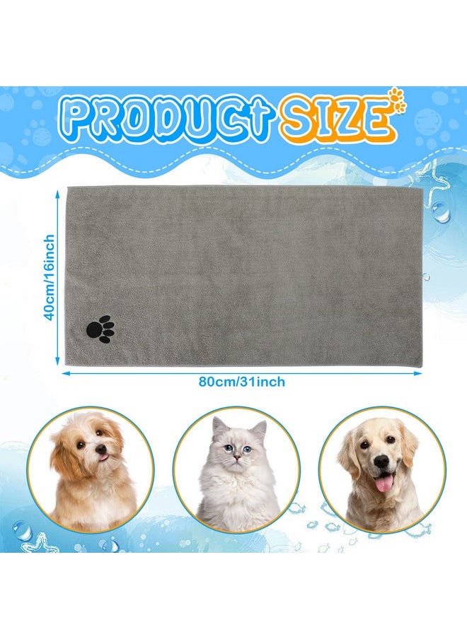 Chumia - 4 Pack Dog Towels For Drying Pet Grooming Towel Absorbent Dogs Soft Microfiber Dog Drying Towel Quick Drying Large Medium Small Puppy Bath Towel For Dogs, Cats Pets(16 X 31 Inch,Gray) - Image 1