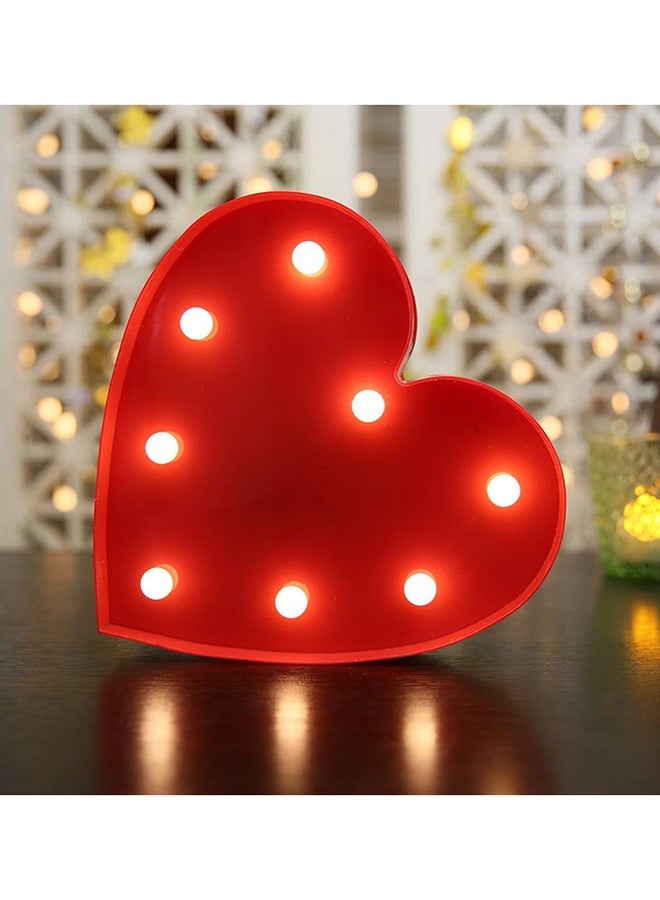 مصباح بإضاءة LED بتصميم قلب معدني لديكور المنزل أحمر 30x30سم - Image 4