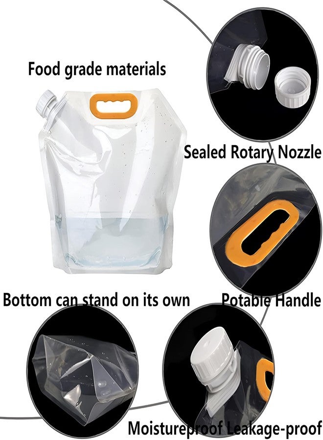 Glitzn Kitchen Storage Bag Grains Rice Moisture-Proof Sealed Bag, Resealable, Transparent Bags Stand Up Pouch Bags With Portable Handle For Long Term Food Storage Container pack of 5 - Image 3