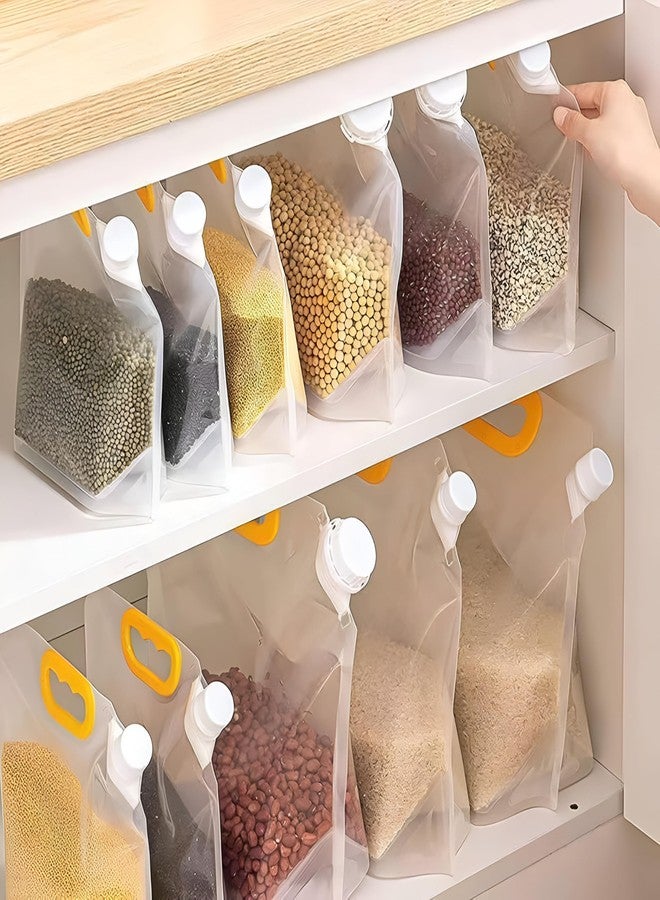 Glitzn Kitchen Storage Bag Grains Rice Moisture-Proof Sealed Bag, Resealable, Transparent Bags Stand Up Pouch Bags With Portable Handle For Long Term Food Storage Container pack of 5 - Image 2