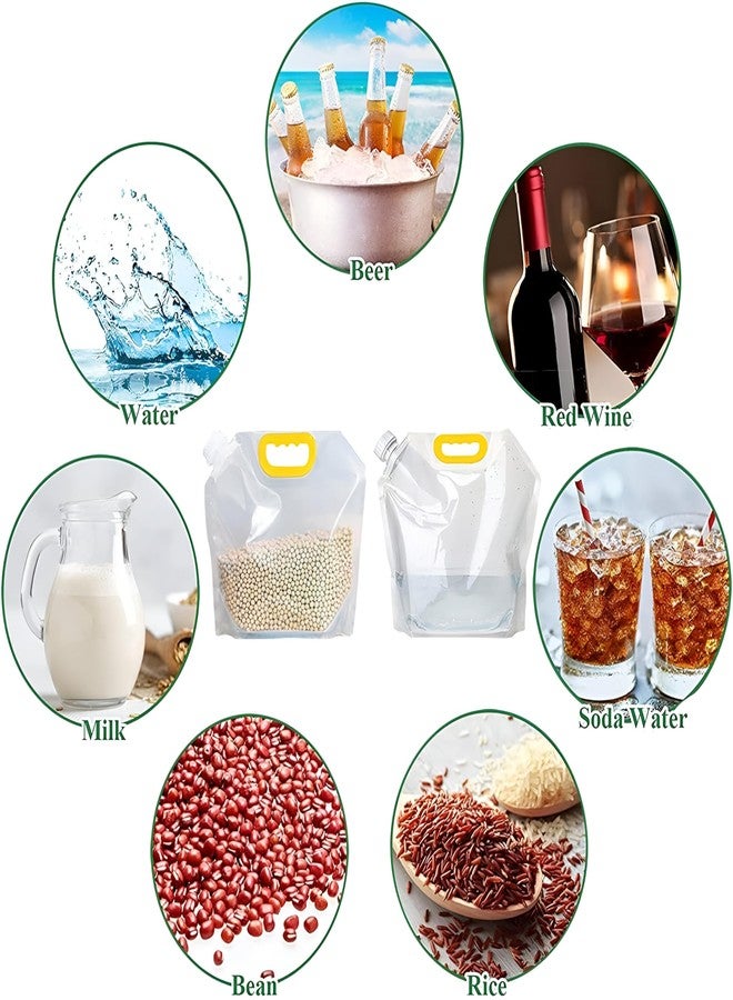 Glitzn Kitchen Storage Bag Grains Rice Moisture-Proof Sealed Bag, Resealable, Transparent Bags Stand Up Pouch Bags With Portable Handle For Long Term Food Storage Container pack of 5 - Image 5