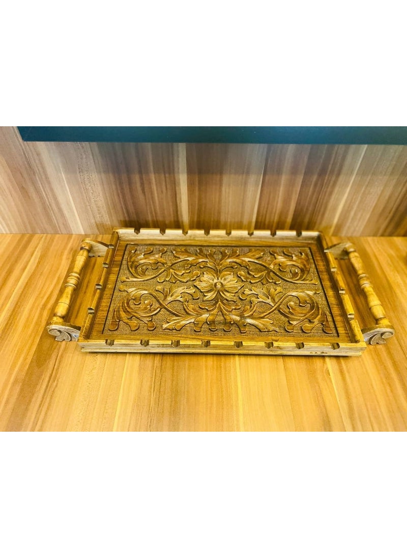 MYK Hediye ve Sanat Atölyesi MYK Gift and Art Workshop Walnut Tray Specially Engraved Walnut Tray Handmade  - Image 4