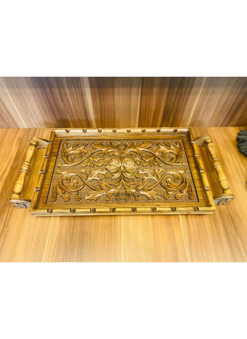 MYK Hediye ve Sanat Atölyesi MYK Gift and Art Workshop Walnut Tray Specially Engraved Walnut Tray Handmade  - Image 3