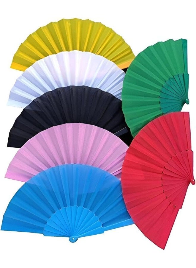 مروحة يدوية قابلة للطي على الطراز الكلاسيكي، مروحة يدوية من القماش قابلة للطي صينية/إسبانية لحفلات الزفاف، هدايا الحفلات، العروض، الرقص، ديكورات المنزل، المهرجانات، الهدايا (اخصر) - Image 2