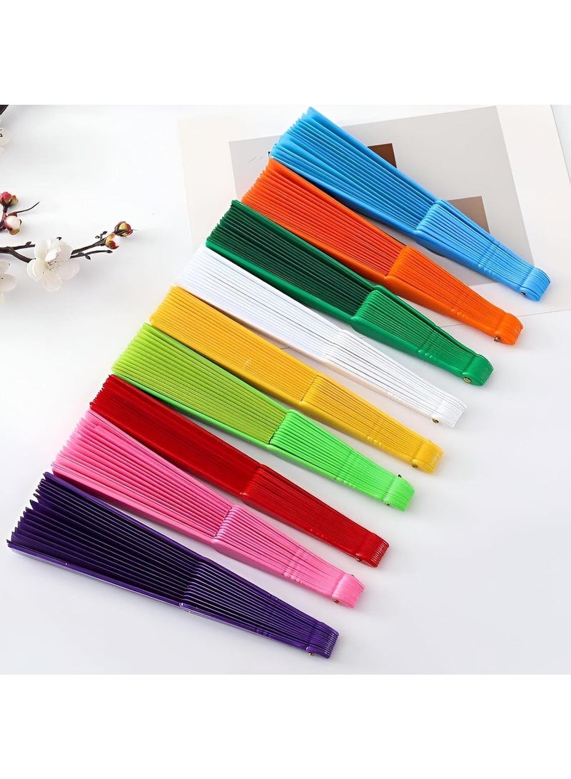 مروحة يدوية قابلة للطي على الطراز الكلاسيكي، مروحة يدوية من القماش قابلة للطي صينية/إسبانية لحفلات الزفاف، هدايا الحفلات، العروض، الرقص، ديكورات المنزل، المهرجانات، الهدايا (اخصر) - Image 3