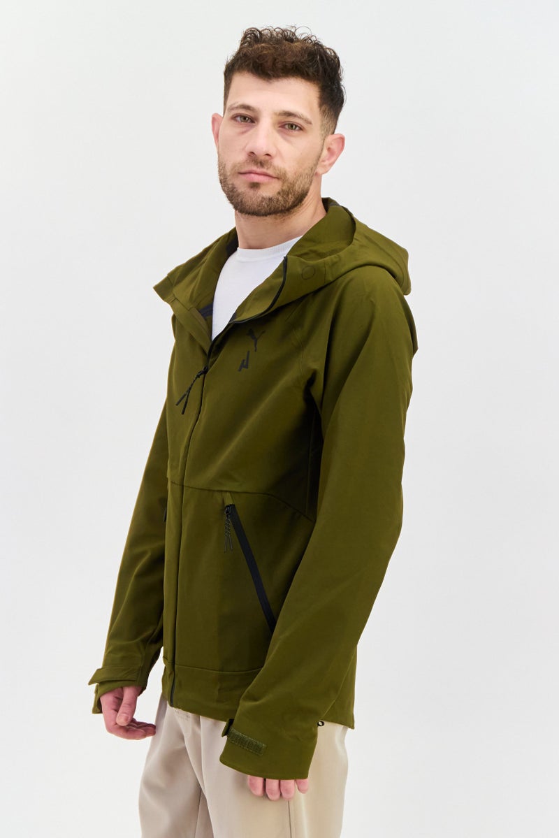 PUMA Men Sportswear Fit Long Sleeve Outdoor Hooded Jacket, Olive - Image 2
